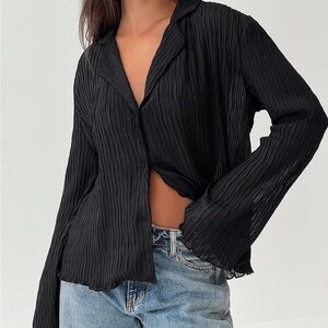 Princess Polly Selma Plisse Shirt